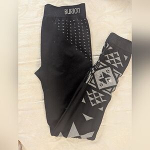 Burton | Women's |Geometric Black leggings | Base Layer Pants|